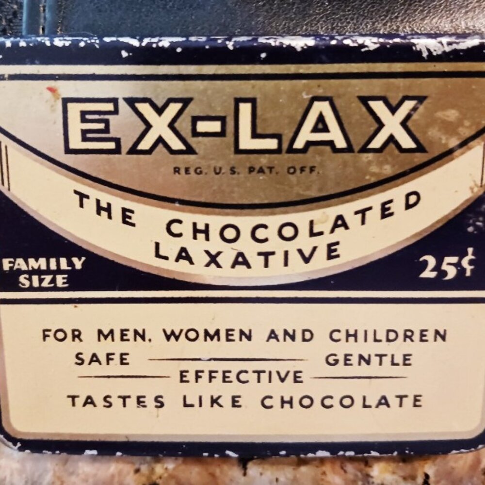 Vintage EX-LAX The Chocolated Laxative Tin - Excellent condition!